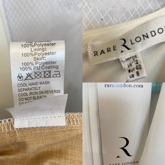 😍 Rare London White & Silver Plunging Mini Dress - Picture 3 of 3